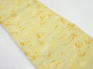 アンティーク　波に群鶴模様織り出し袋帯(材料)